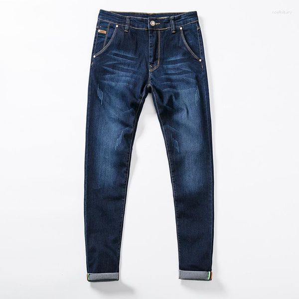 Мужские джинсы бренд 2023 летняя весна мужская одежда боковая джинсовая джинсовая джинсовая джинсовая джинсовая джинсовая ткань