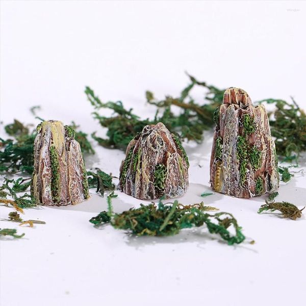 Decorazioni da giardino 1Pcs Mini Mountain Giocattoli in miniatura Ornamenti per bonsai Accessori per il giardinaggio di piante Fornitura di decorazioni per la casa in resina naturale