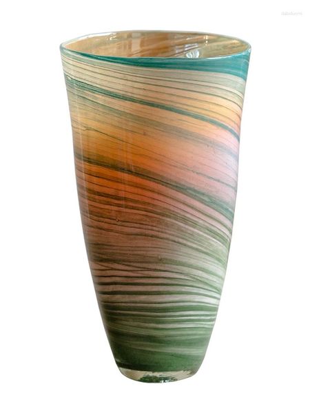 Вазы цветной стеклянной вазы, симпатичная счастливая бамбуковая гостиная гостиная большая сушеные гидропониционные аппараты искусство