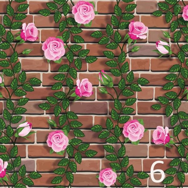 Tapeten 45x100cm Home Decor 3D PVC Holzmaserung Ziegelstein Stein Tapete Rustikaler Effekt Selbstklebender Aufkleber Raum DIY Hintergrund