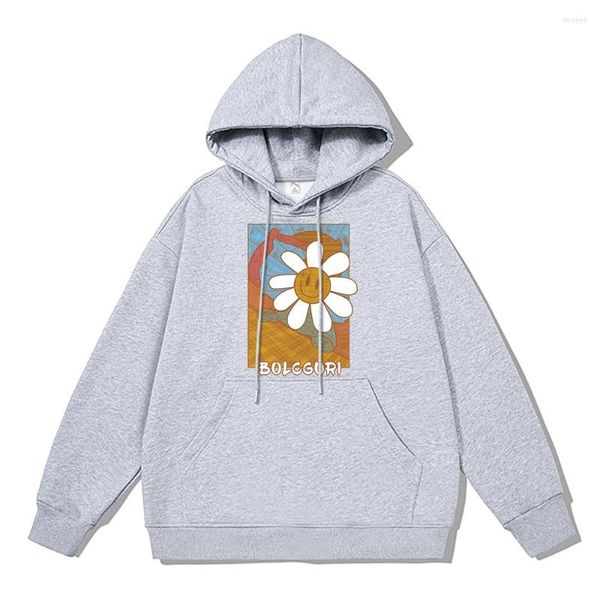 Moletons masculinos Original Art Painting Chrysanthemum Brand Hoodie Masculino Cotton Quality Thicken Sweatshirt Personality Street Quente Agasalho Masculino