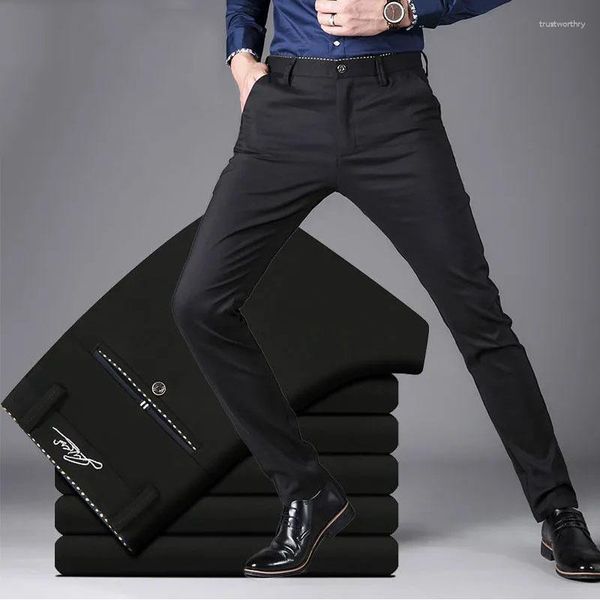 Calças masculinas de negócios casuais masculinas tamanho grande roupas coreanas streetwear masculino moda para todos os jogos 2023 calças retas esportivas 38