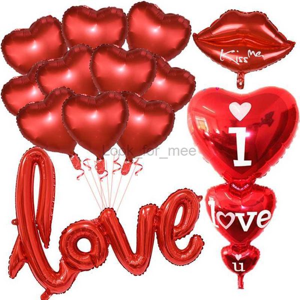 Red Love Letter Foil Balloon Matrimonio romantico San Valentino Palloncino cuore per anniversario Compleanno Decorazioni per feste Regalo di San Valentino HKD230808