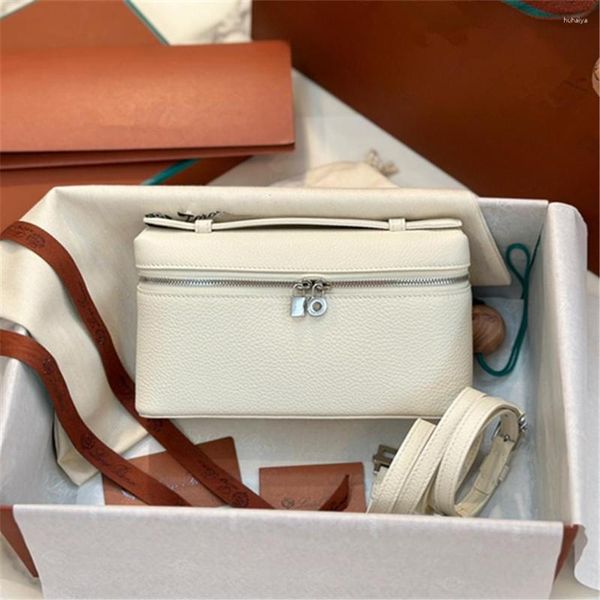 Duffel Bags White Extra Pocket Pouch L19 Высококачественная сумка из телячьей кожи серебряная молния широко расставалась мини -женщины