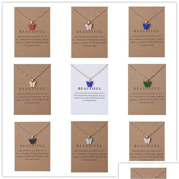 Collane con ciondolo Collana a forma di farfalla carina acrilica coreana per le donne Gioielli con dichiarazione di animali dolci con regalo Drop Delivery Pendan Dhmga