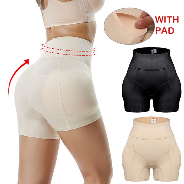 Modelador de cintura feminino modelador de barriga acolchoado modelador de cintura alta modelador de bumbum forma sem costura shorts curvo quadril 3D Enhancer modelador de barriga 230808