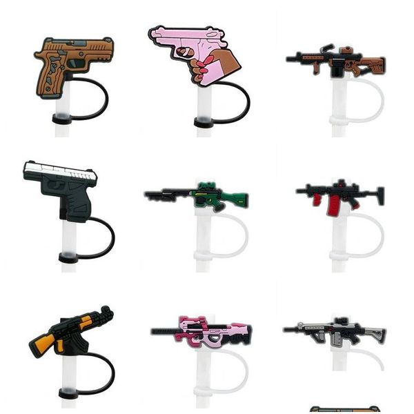 Trinkhalme Gun St Er Topper Sile Zubehör Charms wiederverwendbar spritzwassergeschützt Staubstopfen dekorativ DIY Ihr eigenes 8 mm Drop Lieferung Home Gar