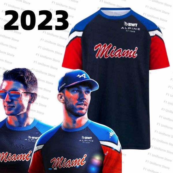 3qhu 2023 Formel 1 Herrenmode T-Shirts F1 Racing Team Bwt Alpine Ocon Miami Edition Gasly Jersey Uniform Anzug Top Frauen Fan Party Tees