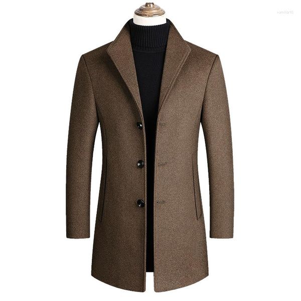 Jaquetas masculinas 2023 misturas de lã masculina casacos outono streetwear inverno cor sólida jaqueta de alta qualidade roupas de marca luxuosas