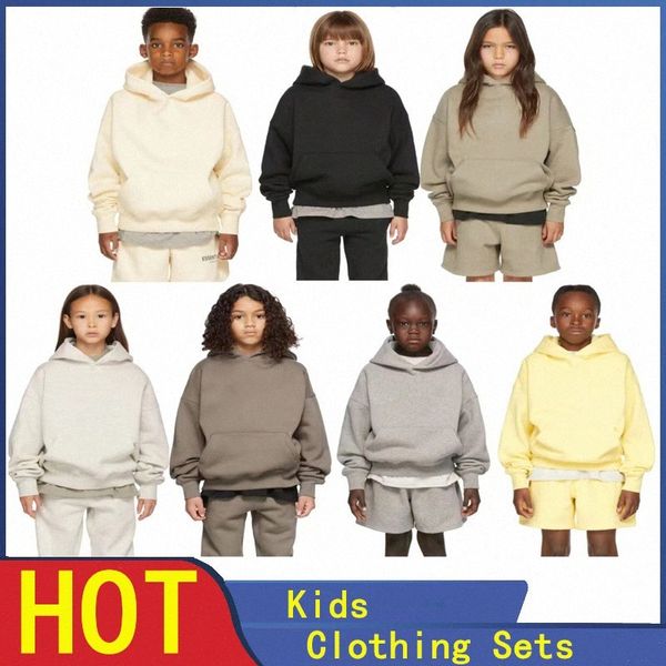 Conjuntos de roupas para bebês roupas infantis Ess Camisolas conjunto de calças meninas meninos moletons com capuz quente chirldren designer de streetwear solto capuz D1at#