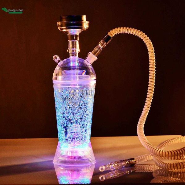 Acryl-Shisha-Wasserpfeife-Set mit LED-Licht Shisha Narguile Sheesha Chicha Cachimbas Nargile Kleine tragbare Auto-Wasserpfeifen Shisha-Kits HKD230809