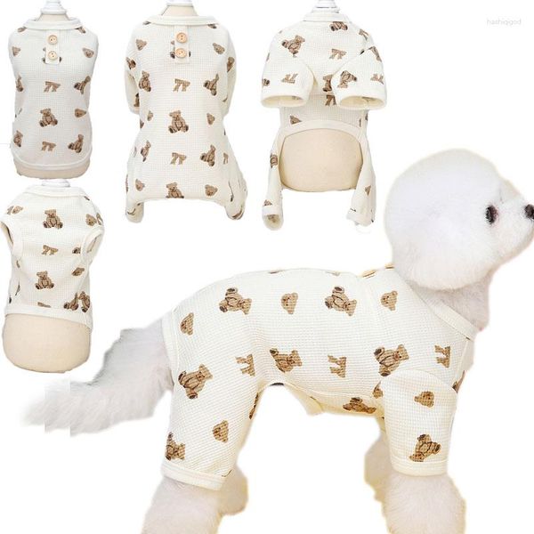 Hundebekleidung Tiermuster Pyjamas Haustier Kleidung Overall Pyjamas Ärmellose Weste Hoodies für kleine Hunde Chihuahua Welpen Katze Pyjamas S