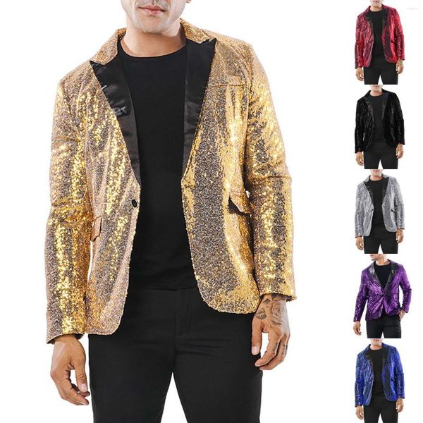 Giacche da uomo Top con bottoni Abito dal taglio casual Una giacca Cappotto con ciondoli Cappotti con paillettes Abiti da smoking per uomo