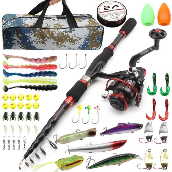 Rod Reel Combo 1 8m 2 1m Spinning Fishing with Carbon Fiber Wheel Bait Line for LAKE River Boat Rock Beach 230809