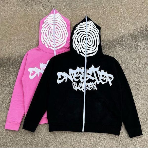 Suéteres femininos Y2K Zip Hoodie Irregular Padrão Goth Punk Moletom Homens Hoodies Casaco Esportivo Pulôver Gótico Manga Longa Oversized Hoodie Jaqueta 230808