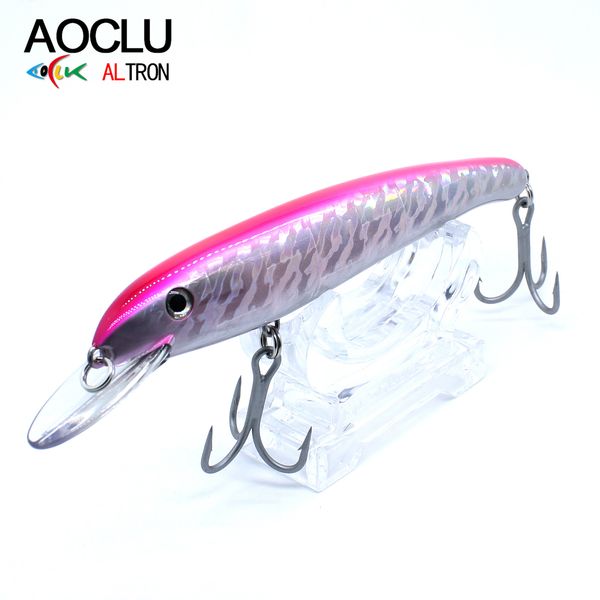 Esche esche AOCLU Saltwater Trolling Minnow 190mm 51 0g Deep Sea Boat Hard Bait Wobbler Rattle 4X Strong VMC Hooks 1PC Wire Fishing Lure 230809