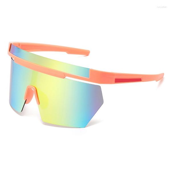 Sonnenbrille Designer Outdoor Sport Radfahren Spiegel Einteilige Männer Großer Rahmen Sonnenschirm Frauen Mädchen UV400
