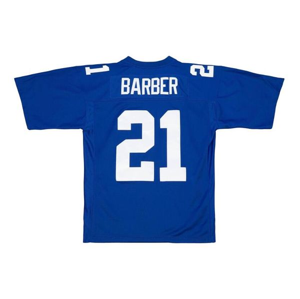 Genähtes Fußballtrikot 21 Tiki Barber 2005 Mesh Retro Rugby-Trikots Herren Damen Jugend S-6XL