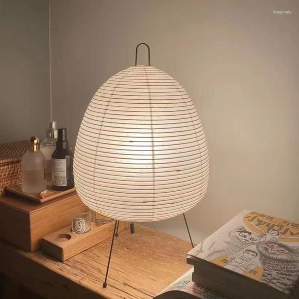 Candeeiros de mesa Japonês Lanterna de papel de arroz Led Lâmpada sala de estar Decoração Estudo El Art Mesa criativa para quarto de cabeceira