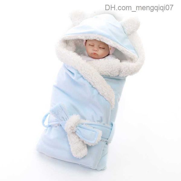 Cobertores Swaddling Cobertor de bebê de veludo quente e cobertor de lã macia para recém-nascidos Roupa de cama sólida Lençóis de algodão puro Z230809