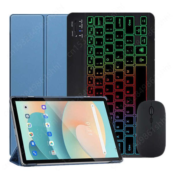 Rainbow Baclit Keyboard Case For Blackview Tab 12 / Tab 12 Pro Cover 10.1'' Magnetic Keyboard Teclado Spanish Russian Portuguese HKD230809