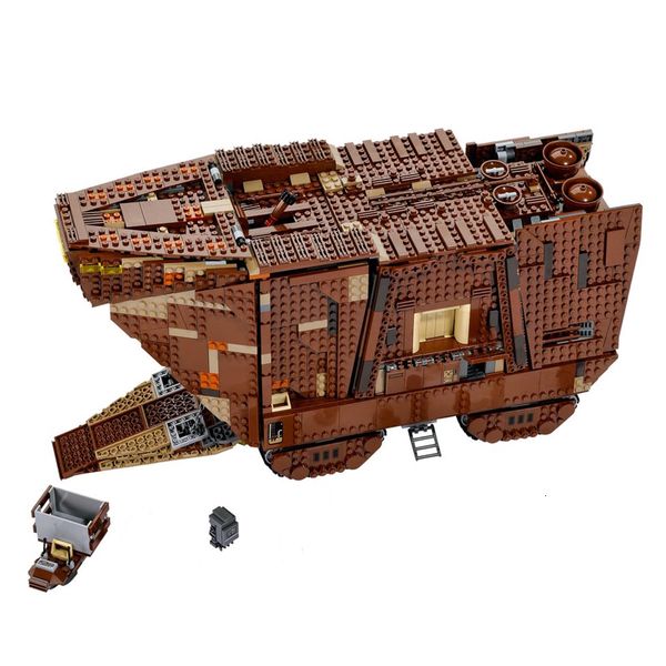 Brinquedos de transformação Robots 2023 3296Pcs 75059 Moc Famoso Filme Cena Desert City Brinquedo Infantil Sandcrawler Modelo Natal Aniversário Blocos de Construção 230809