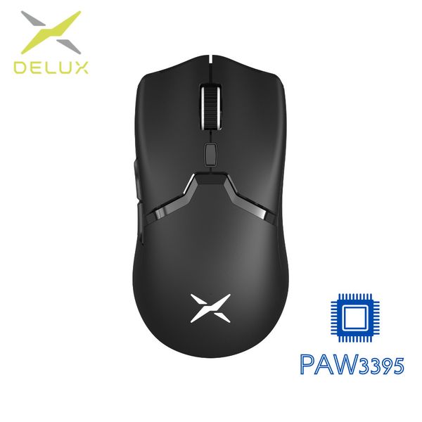 Mäuse Delux M800 PRO PAW3395 Kabellose Gaming-Maus, 72 g, kabelgebunden, programmierbar, ergonomisch, 26000 DPI, Typ C, wiederaufladbar, für Windows Mac 230808