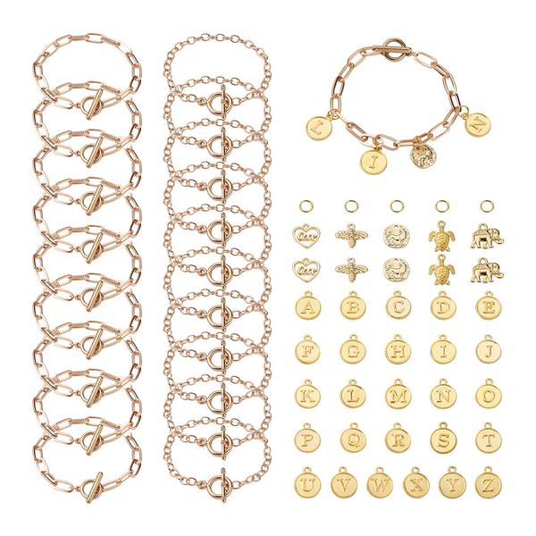 Акриловый пластик Lucite 1 Set Bracelets Golden Alloy Masting Kit с 20 шт.