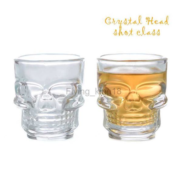 6 Stück 45 ml Totenkopf-Schnapsglas, klares Kristall-Schädel-Kopf-Glas, Tasse für Whisky, Wein, Wodka, Bar, Club, Bierkrüge, Halloween-Geschenk HKD230809