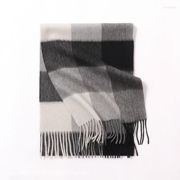 Cachecóis Cachecol De Lã Para Homem Estilo Britânico Tartan Xadrez Inverno Quente Cashmere Clássico Negócios Homens Bufandas 180 30 Cm