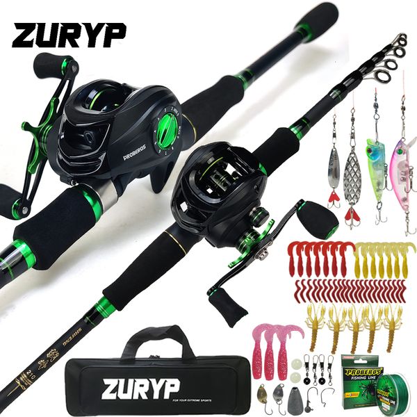 Ruten-Rollen-Kombination ZURYP 1 8 m 2 7 m Teleskop-Casting-Angelset Tragbare Ultraleicht- und Spinnrute zum Baitcasting mit vollem Federweg 230809