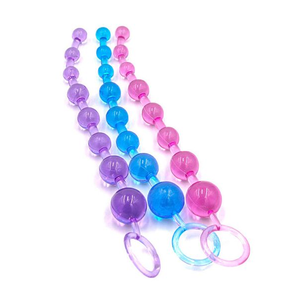 Estimulador de contas anais flexível 10 bolas plug anal dildo massageador adulto brinquedos sensuais para mulheres e homens