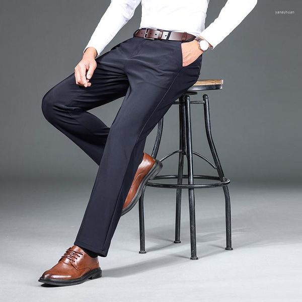 Pantaloni da uomo 2023 Mens Business di alta qualità Casual Elegante Cotone Elasticità Pantaloni morbidi Pantaloni da uomo