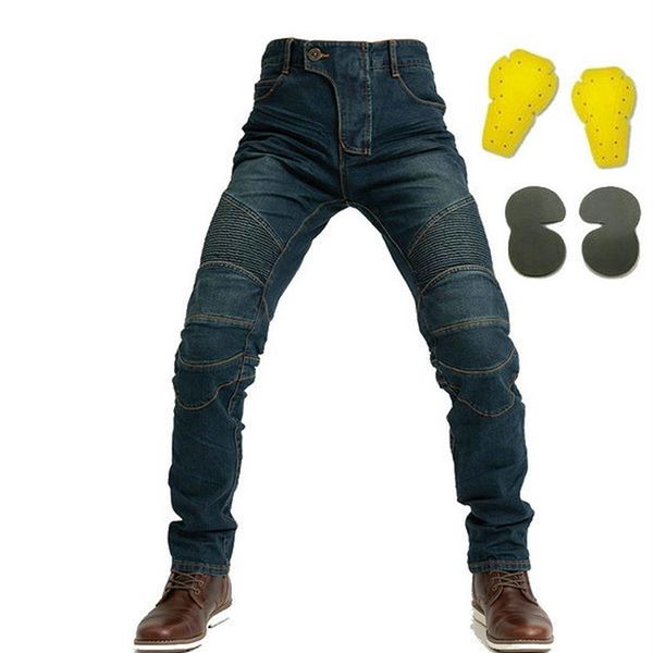 pantaloni da motociclista motociclisti cavaliere jeans protettivi classici pantaloni casual da locomotiva larghi dritti con ingranaggi protettivi2917