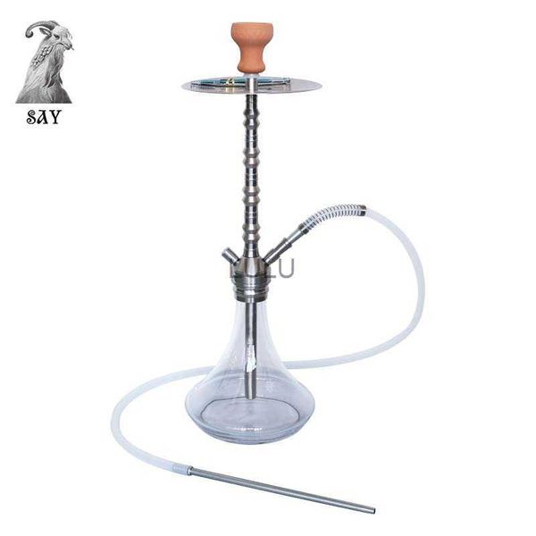 SY Großes Shisha-Set aus Edelstahl mit Federkeramikschale zum Rauchen von Shisha-Wasserpfeifen Chicha Narguile HKD230809
