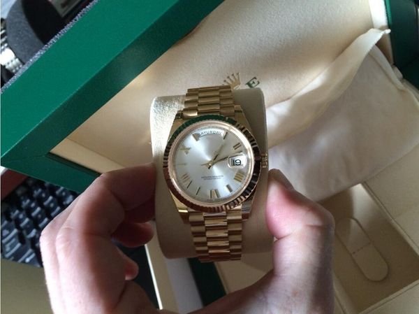 New 2023 Wristwatches Men Date Date 40mm 18k Gold 228238 Silver Movement Mechanical Mech Mechanical Watch