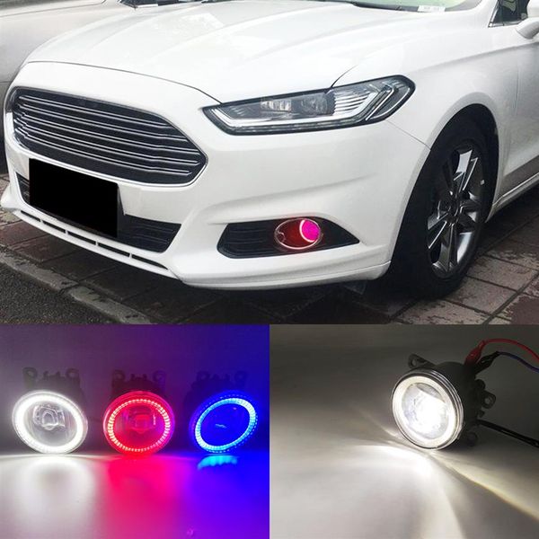 2 funções auto led drl luz diurna carro angel eyes lâmpada de nevoeiro farol de nevoeiro para ford fusion mondeo 2013 2014 2015 2016256 m