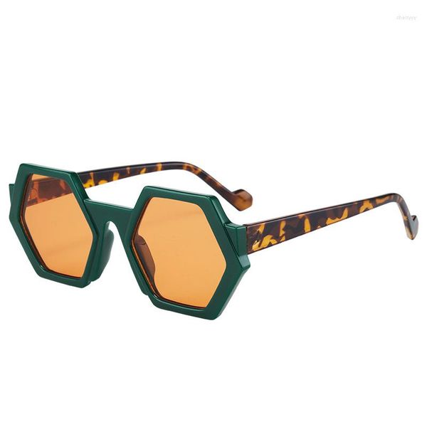 Sonnenbrille ZLY 2023 Mode Hexagon Frauen Männer Bunte Linse PC Rahmen Vintage Marke Designer Y2K Vielseitige Sonnenbrille UV400