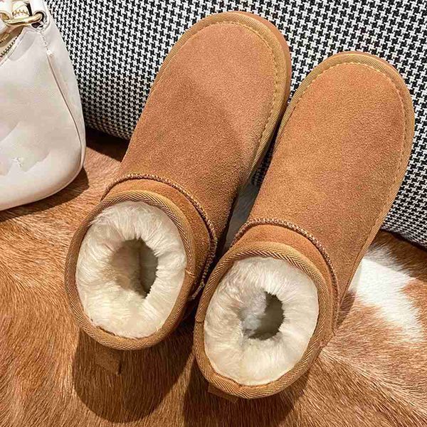 Stiefel 2023 Neuer Stil Kurzer klassischer Mini-Kurzstiefelette für Damen Pelzgefütterte Stiefel Schneewarmer Slip-On-Anti-Rutsch-Stiefel für den Außenbereich