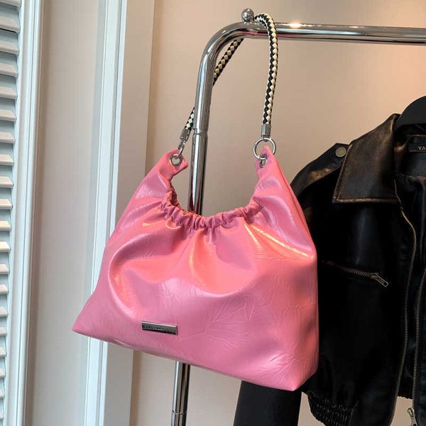 Bolsas de ombro Bolsa de axila rosa dopamina para mulheres Novas bolsas de verão modernas Bolsas de ombro sofisticadas e versáteis