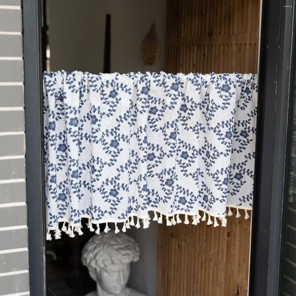 Tende per tende per armadio da cucina Armadietto decorativo per vanità Polvere Fiore a spirale per finestre in stile coreano