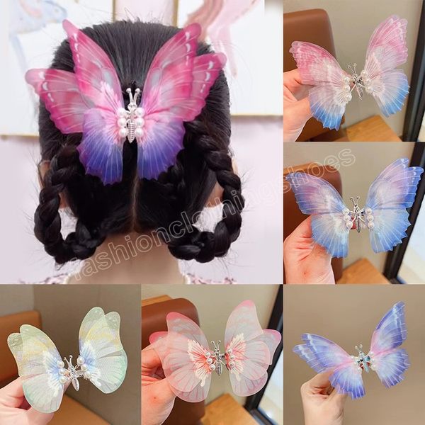 Fashion Pearl Butterfly Hairpin Elegant 3D Trembling Insect Hair Clips For Women Girls Sweet Barrettes Accessori per capelli