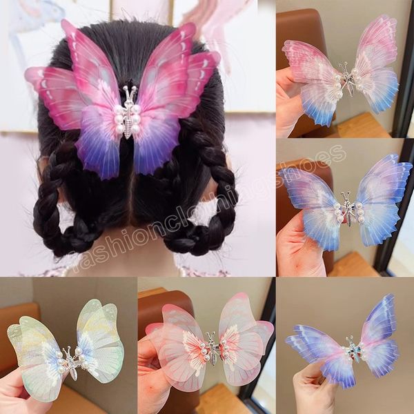 Mode Perle Schmetterling Haarnadel Elegante 3D Zittern Insekt Haar Clips Für Frauen Mädchen Süße Barrettes Haar Zubehör