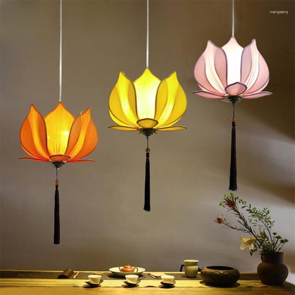 Подвесные лампы японская потолочная люстра Lotus Lighting несколько цветов подвесные лампы Loft Classic Restaurant