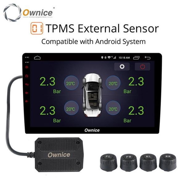 Ownice USB Car Android TPMS monitor de pressão dos pneus Sistema de alarme de monitoramento de pressão de navegação Android transmissão sem fio TPMS246m
