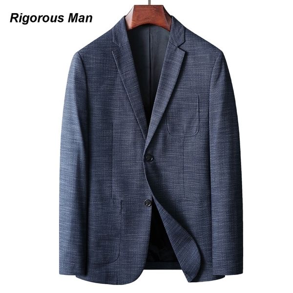 Мужские костюмы Blazers Brand Top Crase Business Casual Men's Blazer Spring осень итальянская хлопчатобумажная линия текстура молодежная куртка корейская мужчина 230808