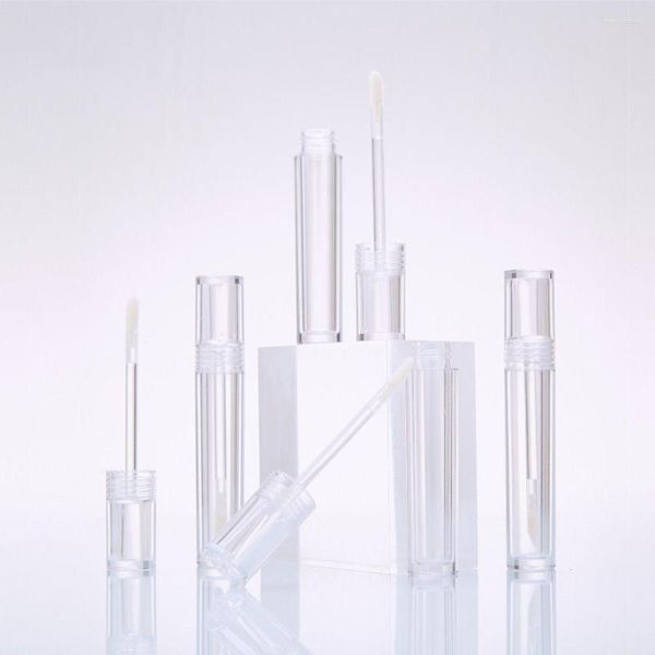 Garrafas de armazenamento 5Pcs 5ml Recipientes Vazios para Lipgloss Transparente Tubos Redondos Transparentes Tubos de Cosméticos Embalagem para Brilho Labial