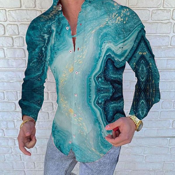 Camicie casual da uomo di alta qualità oversize primavera autunno stampa 3d hawaiana sublimazione