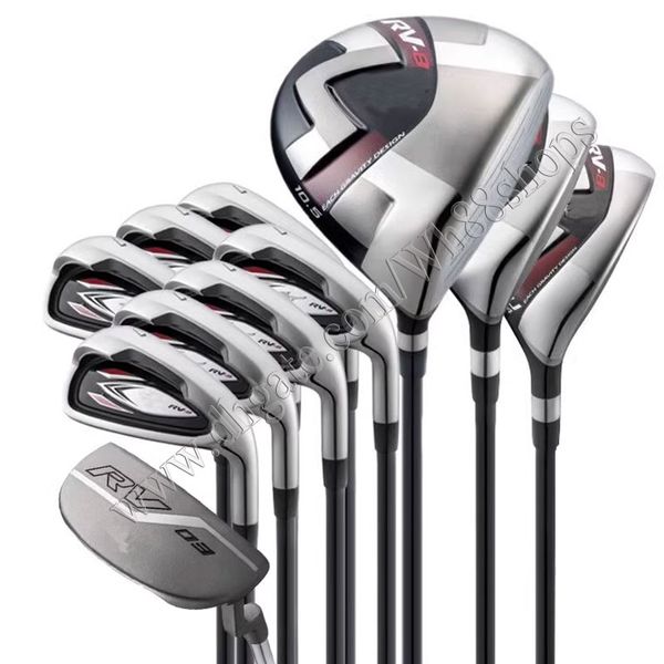 Clubes de golfe Men Miziuno RV8 Driver de golfe Wood Irons Putter Sets Complete Sets Clubs R ou S Flex grafite Eixo Frete grátis sem bolsa