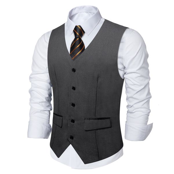 Coletes masculinos cinza escuro colete formal para homem camisa acessório conjunto de gravatas listradas moda clássico colete masculino casamento festa de negócios navio grátis 230808